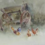 Ian Armour-Chelu, Bantams by an Abandoned Cart, 1989