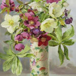 Anne Cotterill, Anemones in Pewter Vessel