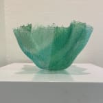 Heather Fountain, Woven Vessel Small Turquoise Purple Line