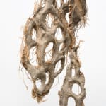 Mire Lee, Untitled (hanging burlap piece with many holes), 2022–2023