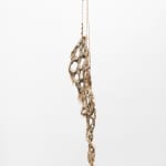 Mire Lee, Untitled (hanging burlap piece with many holes), 2022–2023