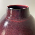 Anna Silverton, Porcelain Fat-Belly Jar, Textures in Burgundy, 2023