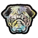 Lhouette, Andrew Milk, Artist, Collaboration, Pug Face, Original, Poured Paint, Panel Work, Framed, Turner Art Perspective Gallery