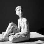 Carol Peace, Artist, Seated Female Figure 2, Iron, Resin, Figurative Sculpture, Turner Art Perspective, Essex Chelmsford Art Gallery
