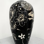 Dan Baldwin, Artist, Earthenware Black I, Vase, Pot, Sculpture, Black, Cream, Essex, Chelmsford Art Gallery, Turner Art Perspective