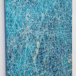 Albert Froling, Artist, Bye Bye Blackbird, 2023, Mixed Media on Cotton Canvas, Blue, Abstract, Turner Art Perspective, Essex Art Gallery