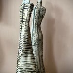 Corinna Button, Artist, Circulating I & Circulating II, Sculpture, Grey, White, Red, Women, Figurative, Essex Chelmsford Art Gallery, Turner Art Perspective