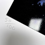 Joe webb british collage print artist creating space scenes in blue black glitter green sun
