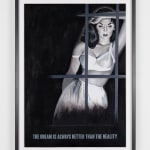 Artist Mr Controversial pulp noir series of balck and white artworks original oil painting the dream is always better than the reality at turner art perspective