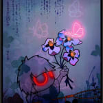 Tom Lewis, Artist, Shadó & Swallowtail, Neon, Pruple, Red, Flowers, Turner, Art Perspective, Essex Chelmsford Art Gallery