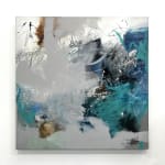 Textured abstract canvas by Natasha Barnes exploring movement and hidden underwater worlds.