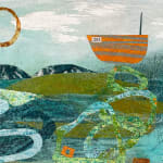 Jane WIlson, Artist, Tidal Flat, Boat, Seascape, Turner Art Perspective, Essex Chelmsford Art Gallery