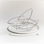 Conceptual brooch and pendant – geometric poetry - in recycled silver by conceptual jewellery artist Ute Decker
