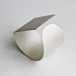 architectural jewelry – squaring the circle bracelet - in recycled silver by architectural jewelry artist Ute Decker