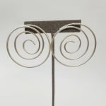 Sculptural earrings – infinity spiral - in 100% recycled silver – sculptural jewellery by artist Ute Decker