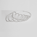Sculptural necklace – large spiral - in 100% recycled silver – sculptural jewellery by artist Ute Decker