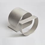 architectural jewelry – squaring the circle cuff bracelet - in recycled silver by architectural jewelry artist Ute Decker