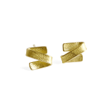 sculptural earrings – shallow waves - in 18 kt Fairtrade Gold - sculptural jewellery by artist Ute Decker