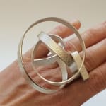 architectural jewellery - curling spaces statement ring - in recycled silver by architectural jewellery artist Ute Decker