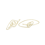 Geometric earrings – geometric poetry - in 18 kt Fairtrade Gold by geometric jewellery artist Ute Decker