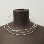 Tribal neck piece – dancing tribal - in recycled silver by modern tribal jewellery artist Ute Decker