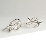 Sculptural earrings – orbit – 100% recycled silver by contemporary jewellery artist Ute Decker