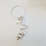 sculptural pendant – calligraphy - in recycled silver - sculptural jewellery by artist Ute Decker