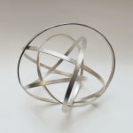 Sculptural bracelet – orbit #6 - in 100% recycled silver by sculptural jewellery artist Ute Decker