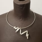 sculptural pendant – calligraphy - in recycled silver - sculptural jewellery by artist Ute Decker