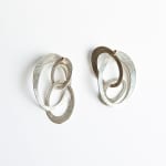 sculptural earrings by Ute Decker, jewellery artist exhibiting at Goldsmiths' Fair 2021