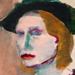 detail of a drawing of a woman