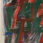 detail of gestural abstract work on paper