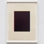 an abstract work on paper with black rectangle at the center
