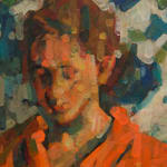 detail of abstracted figurative painting