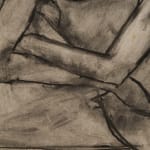 detail of drawing of a woman reclining on a sofa