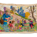 abstracted figurative embroidery
