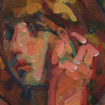 detail of an abstracted figurative painting