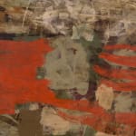 detail of brown gestural abstract painting