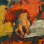 detail of abstracted figurative painting