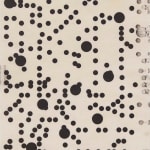 an abstract work on paper with black dots