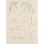 Pablo Picasso, Jeune Couple Accroupi, L'Homme Avec un Tambourin( From the Vollard suite)
