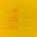 Square print by John Giorno with a duplicated poem in 2 colors against a warm yellow background