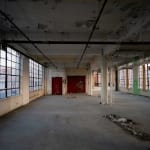 A loft space is unfurnished and completely vacant