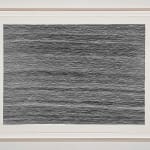 Graphite on paper drawing of horizontal lines with limited blank space.