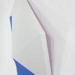 tridimensional painting on shaped canvas with facets resembling a gem