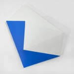 tridimensional painting on shaped canvas with facets resembling a gem