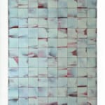 Minimalist grid-like painting made with interference acrylic