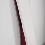 Detail of Tridimensional painting of a white rhomboid prism with a triangular side