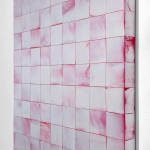 Minimalist grid-like painting made with interference acrylic