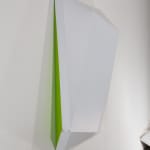 Detail of Tridimensional painting of a white prism with a parallelogram side